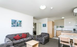 Photo of the lounge of Corfu Apartments in Glenelg