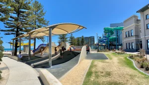 Glenelg Foreshore Playspace Playground near Jetty & The Beachouse Water Slides